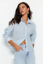 Trendyol Blue Striped Woven Shirt