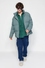 Trendyol Mint Unisex Oversize Fit Stojatý límec Puffer Jacket