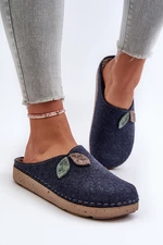 Women's felt slippers Inblu Navy Blue
