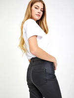 Orsay Černé dámské koženkové kalhoty - Dámské