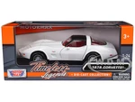 1979 Chevrolet Corvette C3 White with Black Top and Red Interior "Timeless Legends" Series 1/24 Diecast Car Model by Motormax