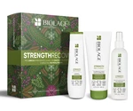 Dárková sada pro poškozené vlasy Biolage Strength Recovery - šampon + kondicionér + sprej + dárek zdarma
