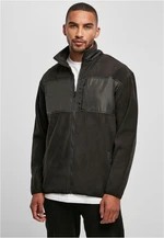 Patched microfleece jacket black