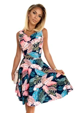 Flared dress with Numoco neckline