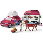 Schleich Dobrodružné auto s prívesom a koňom