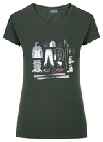 Tmavozelené dámske športové tričko s potlačou Kilpi TORNES