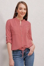 Bigdart 3619 Shirt with Lace-up Front - Dried Rose