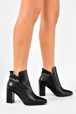 Fox Shoes Women's Black High Heeled Heeled Boots