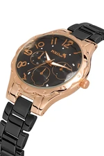 Polo Air Cut Glass Women's Wristwatch Black-copper Color