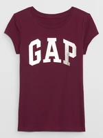 Vínové dievčenské tričko Gap