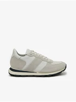 Light grey men's sneakers with suede details Geox