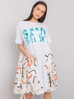 White and beige dress with Ebba inscription