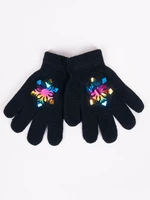 Yoclub Kids's Girls' Five-Finger Gloves With Hologram RED-0068G-AA50-003