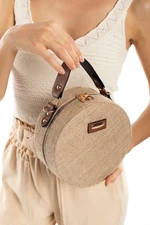 Madamra Women's Straw Round Shoulder Bag