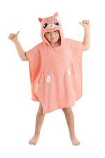 Denokids Cat Girl Pink Towel Poncho