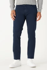 ALTINYILDIZ CLASSICS Men's Navy Blue 360 Degree Stretchy Comfortable Slim Fit Slim Fit Trousers.
