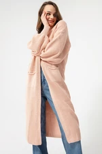 Lafaba Women's Salmon Balloon Sleeve Long Knitwear Cardigan