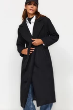 Trendyol Black Belted Long Lined Cachet Coat