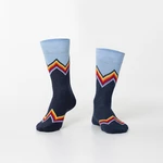 Men's dark blue socks with colorful zigzags