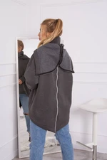 Insulated sweatshirt with zipper at the back graphite