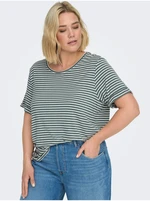 Green Women's Striped T-Shirt ONLY CARMAKOMA Nanna - Women