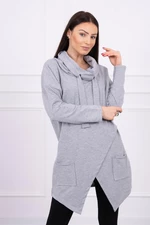 Tunic with clutch at front Oversize grey