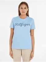 Tričká s krátkym rukávom pre ženy Tommy Hilfiger - svetlomodrá