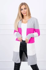 Cardigan sweater on hangers grey + pink neon