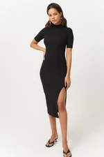 Cool & Sexy Women's Black Slit Camisole Dress