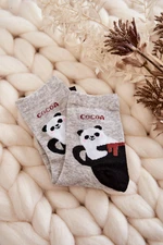 Women's funny socks Panda V Goblet gray