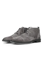 Ducavelli Masquerade Genuine Leather Anti-Slip Sole Daily Boots Gray