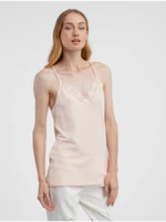 Apricot women's tank top with lace CAMAIEU - Women's