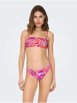 Dark pink women's patterned bikini top ONLY Lolli - Women's