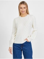 White women's patterned sweater with balloon sleeves Liu Jo - Women White women's patterned sweater with balloon sleeves Liu Jo - Women