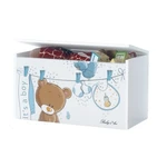 BabyBoo Box na hračky - Medvídek Ouško sv. modré s bílou