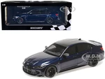 2020 BMW M3 Blue Metallic with Carbon Top Limited Edition to 740 pieces Worldwide 1/18 Diecast Model Car by Minichamps