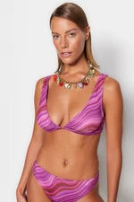 Trendyol Abstract Pattern Triangle Bikini Top