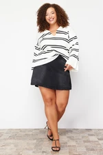 Trendyol Curve Ecru Striped Knitwear Sweater