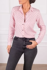 armonika Women's Pink Patterned Long Sleeve Shirt