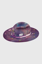Vlnený klobúk LE SH KA headwear Palm Springs fialová farba, vlnený