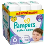 Pampers Active Baby plenky vel. 6, 13-18 kg, 128 ks