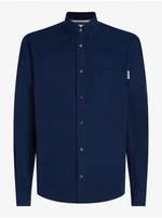 Dark blue men's shirt Tommy Hilfiger Papertouch Monotype - Men