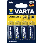 Batéria alkalická Varta Longlife AA, LR06, blistr 4ks (4106101414) tužkové batérie AA (LR6) • nenabíjacie • napätie 1,5 V • alkalické • vhodné do hodí