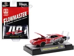 1969 Dodge Charger Daytona HEMI 40 Red with Graphics "Flowmaster" Limited Edition to 6600 pieces Worldwide 1/64 Diecast Model Car by M2 Machines