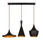Čierne závesné svietidlo pre 3 žiarovky Opviq lights Elmas Line