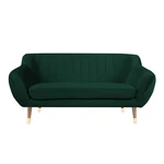 Tmavozelená zamatová pohovka Mazzini Sofas Benito, 158 cm