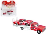 Ford F-350 Ramp Truck 38 Red and White with 1969 Ford Mustang Trans Am 38 Red "Coca-Cola" Allan Moffat Racing "DDA Collectibles" Series "ACME Exclusi