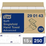TORK 290143  papierové utierky, skladané (d x š) 23 cm x 22.60 cm biela 15 x 250 blistrov / bal.  3750 ks