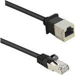 Renkforce RF-4394124 RJ45 sieťové káble, prepojovacie káble CAT 5e F/UTP 0.50 m čierna s ochranou, pozlátené kontakty 1