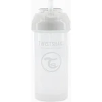 Twistshake Netekoucí lahev s brčkem 360 ml pastelově bílá